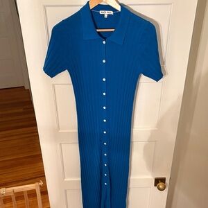 Alex Mill Vibrant Blue Knit Polo Dress